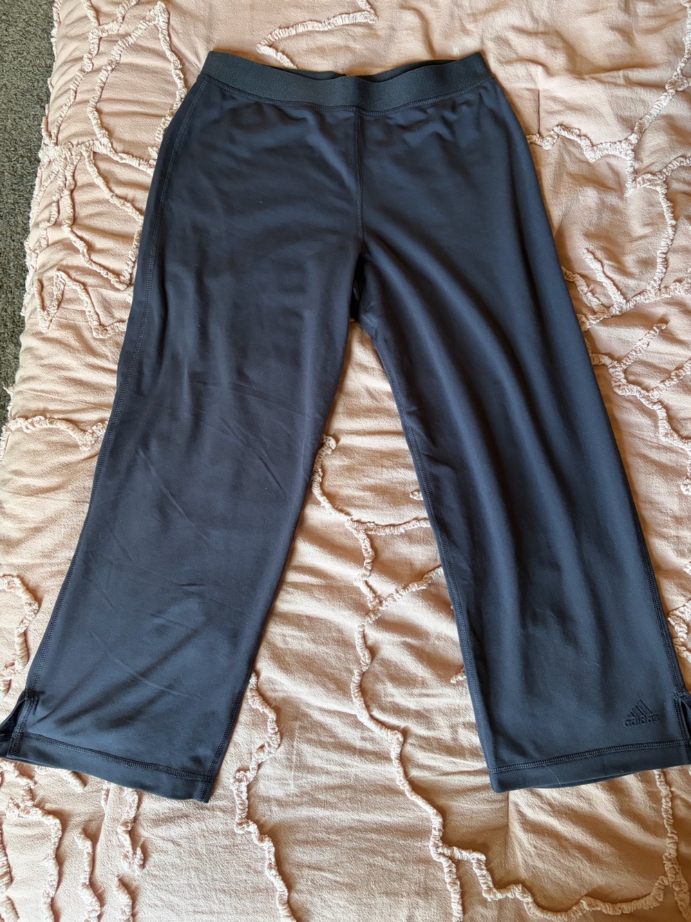 adidas Black Wide-Leg Athletic Leggings